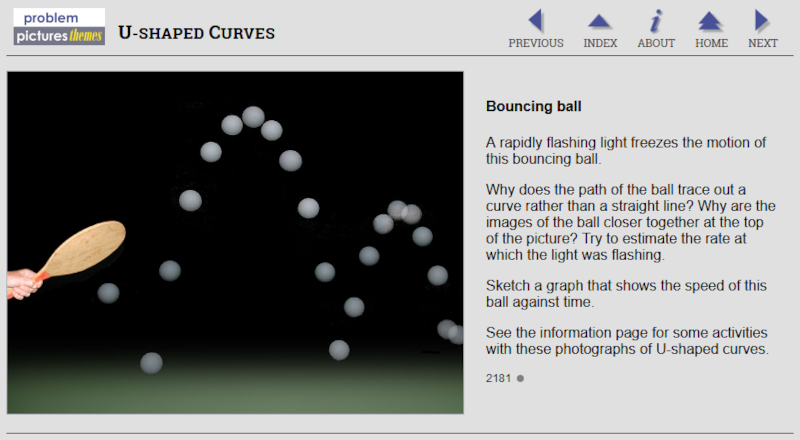 Problem Pictures Themes sample screen - bouncing ball